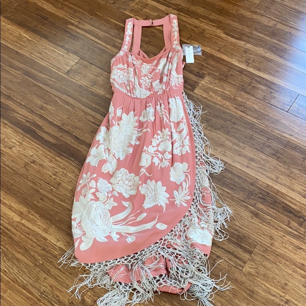 NWT Sz 2 dusty rose colored embroidered dress